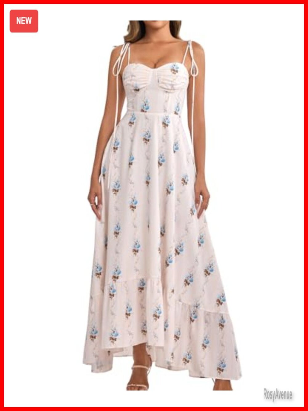 Women's Floral Maxi Dress Sleeveless Smocked Sweetheart A-Line